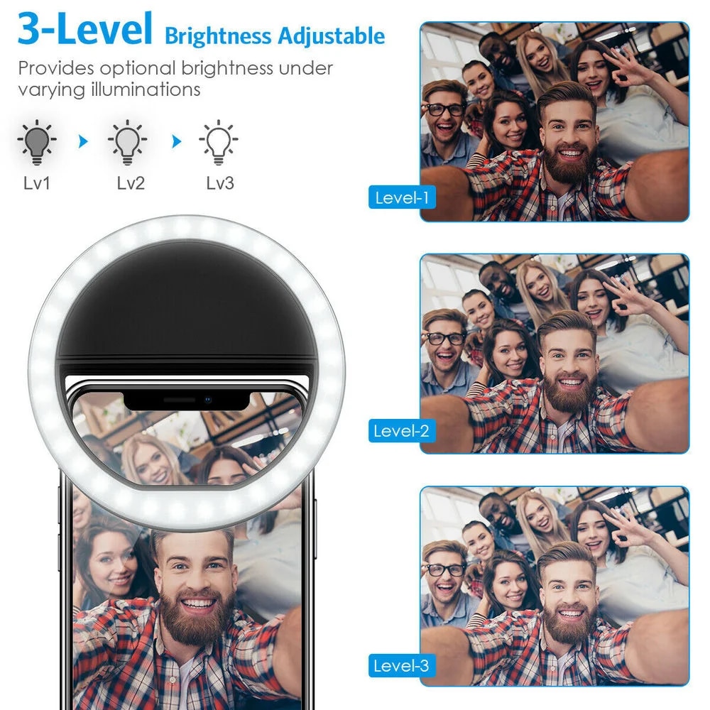USB Rechargeable LED Selfie Ri - đánh giá và giá Photography Lightning