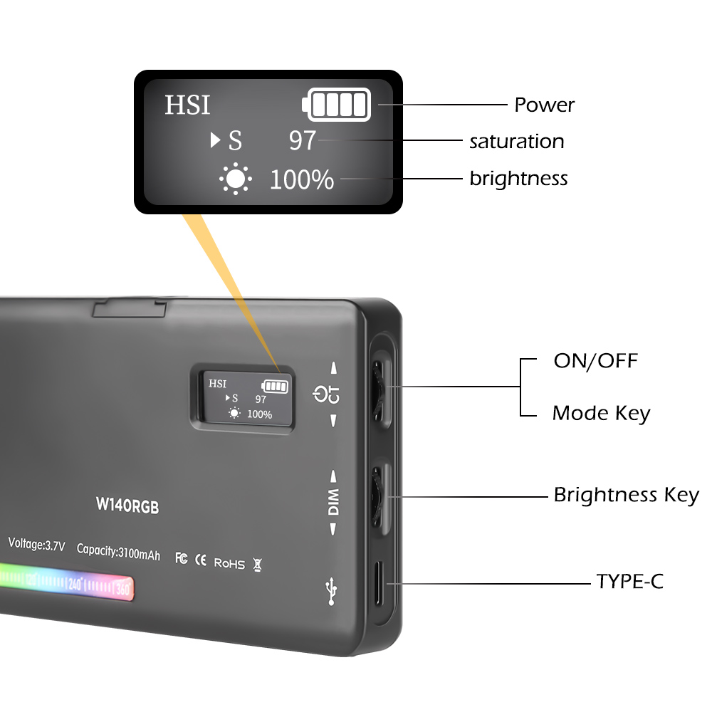 SH W140 LED RGB Video Light 0- - đánh giá và giá Photography Lighting Board